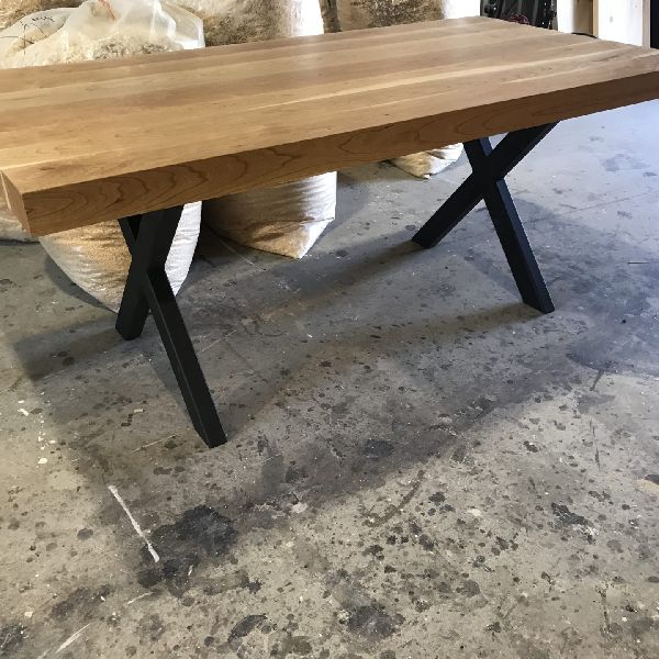 table industriel pin pine rustic rustique lumber wood custom made rough barn wood
