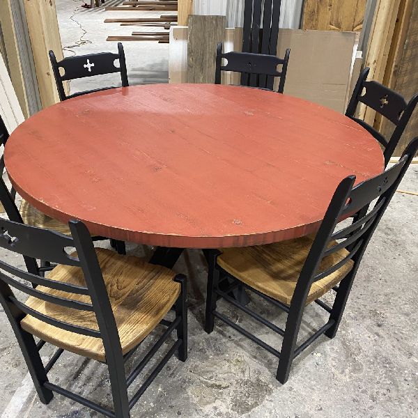 table industriel pin pine rustic rustique lumber wood custom made rough barn wood