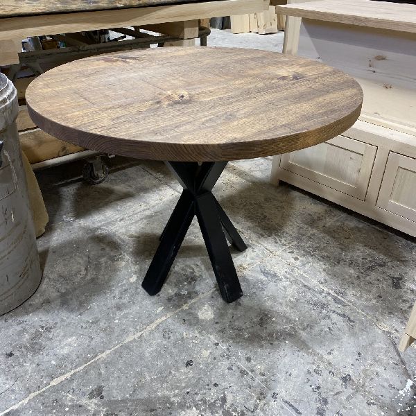 table industriel pin pine rustic rustique lumber wood custom made rough barn wood