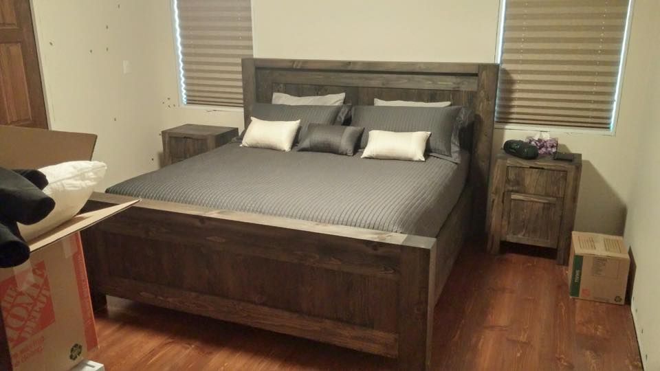 Bed pine rustic custom custom rough drawer antique modern new quebec handmade