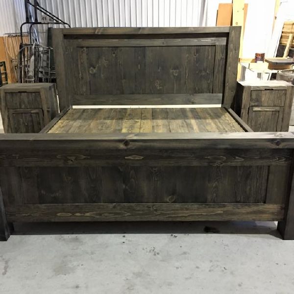 Bed pine rustic custom custom rough drawer antique modern new quebec handmade