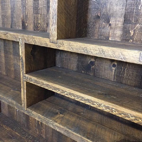 bois grange pin rough teint liveedge gris embouveté rustique antique bibliothèque