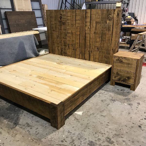 lit pin rustique custom sur mesure tiroirs rough antique moderne nouveau quebec fait a la main