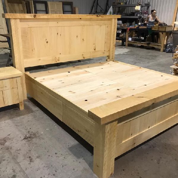 Bed pine rustic custom custom rough drawer antique modern new quebec handmade