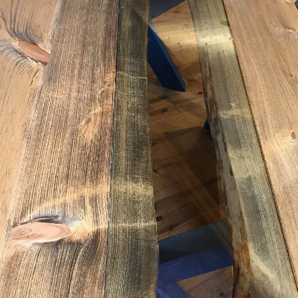 table pine pro-pin gatineau ottawa live edge rustic industrial solid metal steel iron glass white pine modern beam