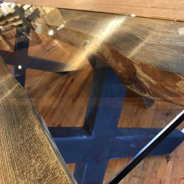 table pine pro-pin gatineau ottawa live edge rustic industrial solid metal steel iron glass white pine modern beam