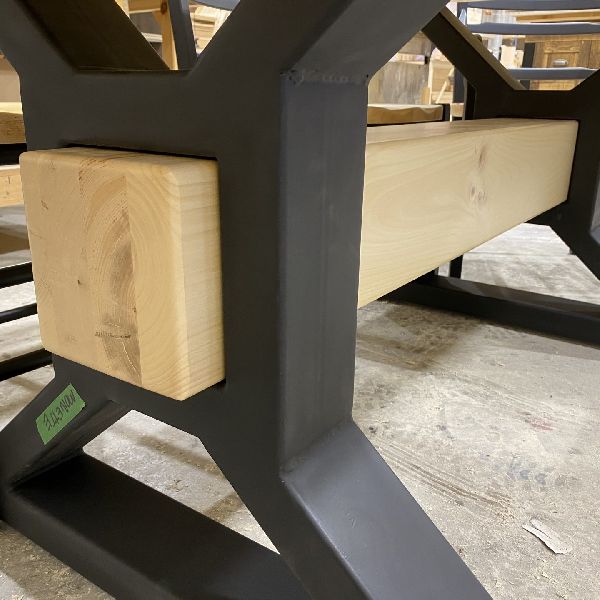 table industriel patte métal metal legs pin pine rustique antique industriel beam rough brut lumber solide best price custom made
