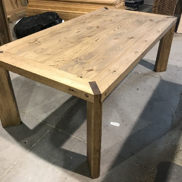 table industriel pin pine rustic rustique lumber wood custom made rough barn wood