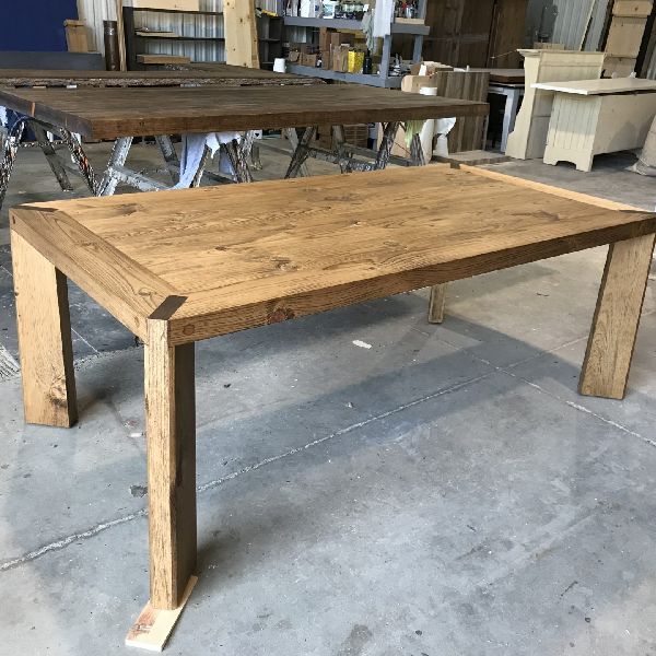 table industriel pin pine rustic rustique lumber wood custom made rough barn wood