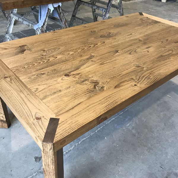 table industriel pin pine rustic rustique lumber wood custom made rough barn wood