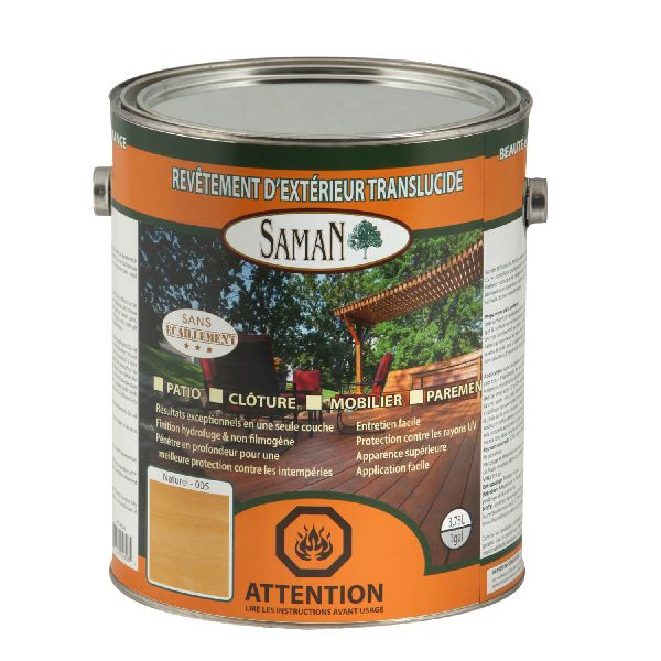 https://saman.ca/produit/revetement-dexterieur-translucide/ satin stain teinture bois brut rough Wood lumber planche beam poutre revêtement extérieur pin cèdre bois traiter épinette cedar pine 