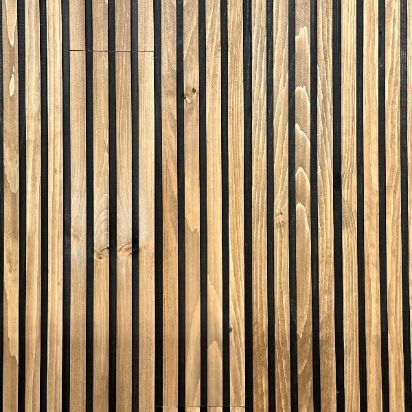 Slatpanel slat panel Black Colour Acoustic Slat Wall Panels pin acoustique panneaux pine wall ceilling lamella lamelle modern moderne tong and grove lumber industriel stain teint finition mur accent accent wall 3d Fluted Textured Panel