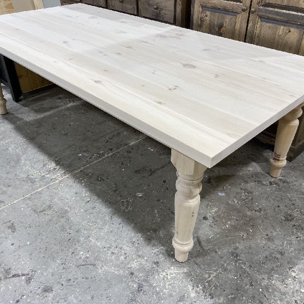 table industriel pin pine rustic rustique lumber wood custom made rough barn wood