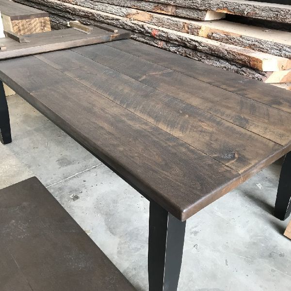 table industriel pin pine rustic rustique lumber wood custom made rough barn wood