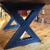 Table live edge white epoxy solid industrial epoxy metal legs