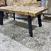 table industriel pin pine rustic rustique lumber wood custom made rough barn wood