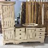 Vanity custom rustic white pine live edge epoxy modern rough