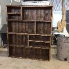 bois grange pin rough teint liveedge gris embouveté rustique antique bibliothèque