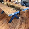 table pine pro-pin gatineau ottawa live edge rustic industrial solid metal steel iron glass white pine modern beam
