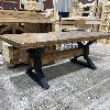 table industriel patte métal metal legs pin pine rustique antique industriel beam rough brut lumber solide best price custom made