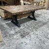 table industriel patte métal metal legs pin pine rustique antique industriel beam rough brut lumber solide best price custom made