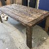 table industriel pin pine rustic rustique lumber wood custom made rough barn wood