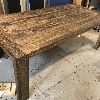 table industriel pin pine rustic rustique lumber wood custom made rough barn wood