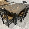 table industriel pin pine rustic rustique lumber wood custom made rough barn wood