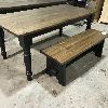 table industriel pin pine rustic rustique lumber wood custom made rough barn wood