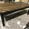 table industriel pin pine rustic rustique lumber wood custom made rough barn wood