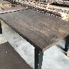 table industriel pin pine rustic rustique lumber wood custom made rough barn wood