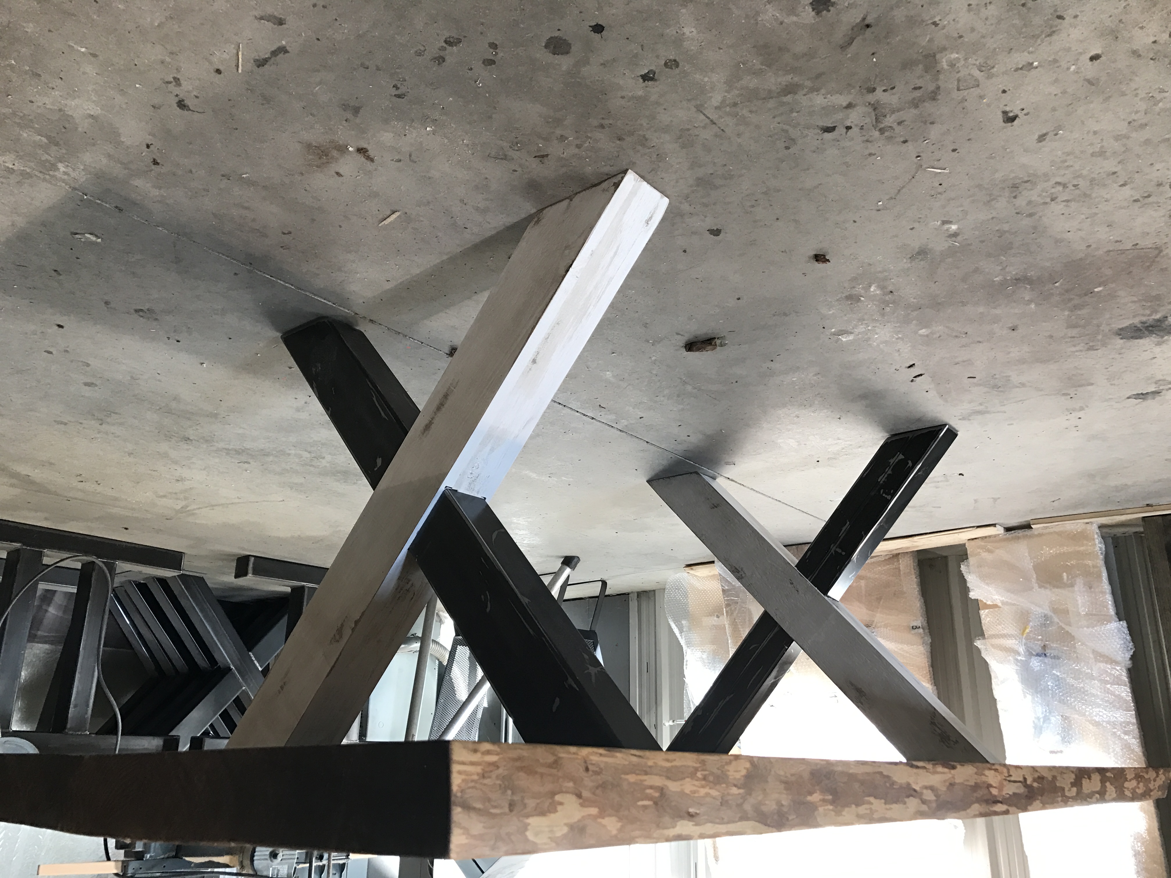 liveedge pin rustique patte métal industriel woodworking custom